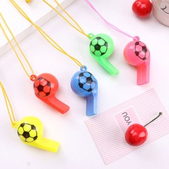 5Pcs Mini Whistle Plastic With Rope Kid Football Soccer Outdoor Whistle Gifts