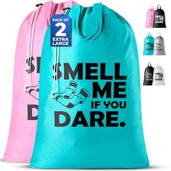 Extra Large Travel Laundry Bag – 2-Pack Fun 24″ x 36″, Pink-teal | Smell Me