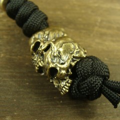 Brass “Skull” knife Lanyard Bead Paracord beads crafted for EDC gear XLH021