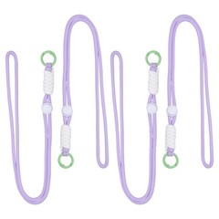 4 Pcs Paracord Lanyard Necklace, Split Ring, for Light Purple White Green