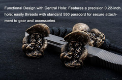 Paracord Beads with Hole for Crafting Survival Knife Lanyard Keychains, Zipper,