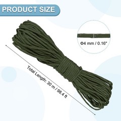 Reflective Fluorescent Paracord Rope 4mm 98 ft for Camping (Olive Green)