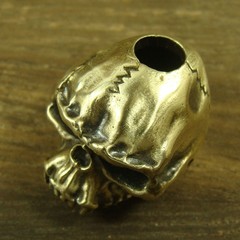 Brass “Skull” knife Lanyard Bead Paracord beads crafted for EDC gear XLH026