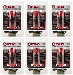 Fox 40 Electronic 3 Tone Whistle w/ Adjustable Wrist Lanyard (6-Pack)