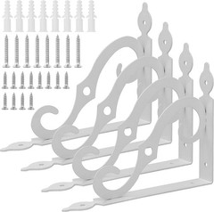 4 pack shelf brackets 75 x 55 inch heavy duty white