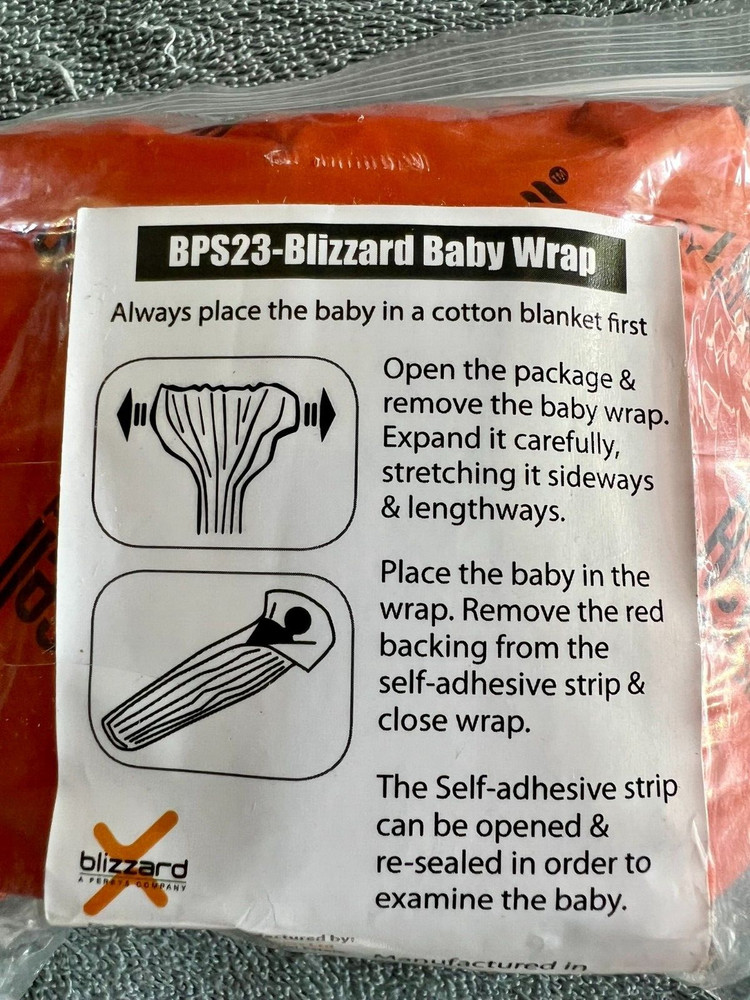 Blizzard Baby Wrap hypothermia emergency reflective blanket