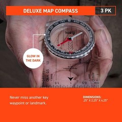 Map Compass Hiking Gear Survival Pack of 3)