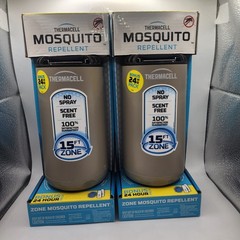 THERMACELL Mosquito Repellent Zone Device 15ft No Spray Scent Free 2 Pack ~New~
