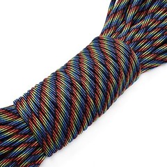 100ft Type III 7 Strand Core Paracord 550 Parachute (65# Dark Rainbow)