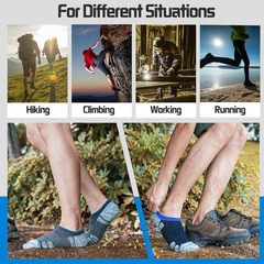 MOGGEI Merino Wool Hiking No Show Running Socks Thick Warm Medium, Assorted