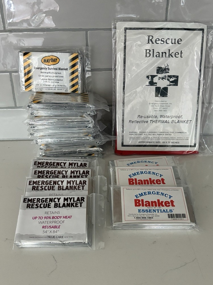 Emergency Survival Blankets (10 MayDay) (9 Mylar Rescue Blanket
