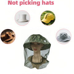 Outdoor Mosquito Head Net for Hat – Extra Large & Fine Mesh (620 Holes per Inch)
