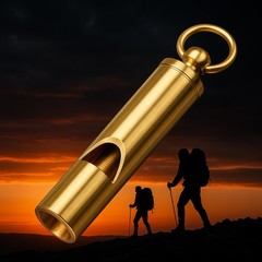 Loudest Brass Whistle Best Premium Emergency Whistle 125db+ One Piece
