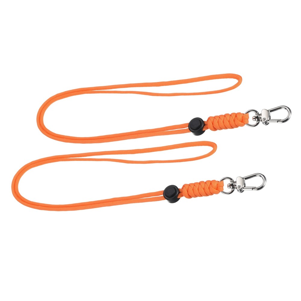 2Pcs 19″ Orange Paracord Lanyard BADGE HOLDER Keychain Cord