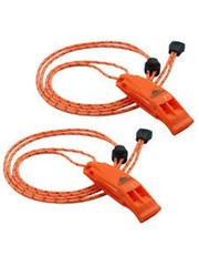LuxoGear Emergency Whistles (2) with Lanyard Safety Whistle Survival Shrill Loud