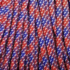 550 Paracord ANZAC (Red White and Blue) Made in the USA Nylon/Nylon (100 ft)
