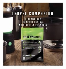 EVERLIT Survival Emergency Mylar Thermal Rain Poncho Forest Green 2-Pack