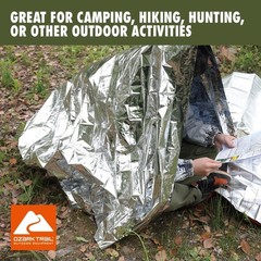 (2 pack) Camping Emergency Survival Blanket, Reusable,1.5 oz