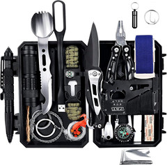 Emergency Survival Gear Kits 60 in 1, Outdoor Survival Tool with Emergency Brace