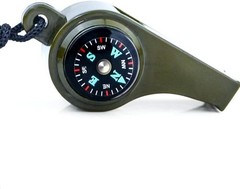 3-in-1 Military Survival Whistle: Whistle, Compass & Thermometer for Adventures