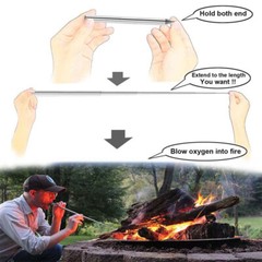 Practical Outdoor Pocket Bellow Collapsible Tool Blow Fire Tube Camping Survival