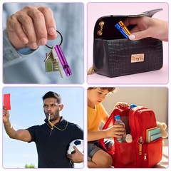 150 Pcs Waterproof Emergency Whistles Keychain Set, Bulk Aluminum Alloy Extra…