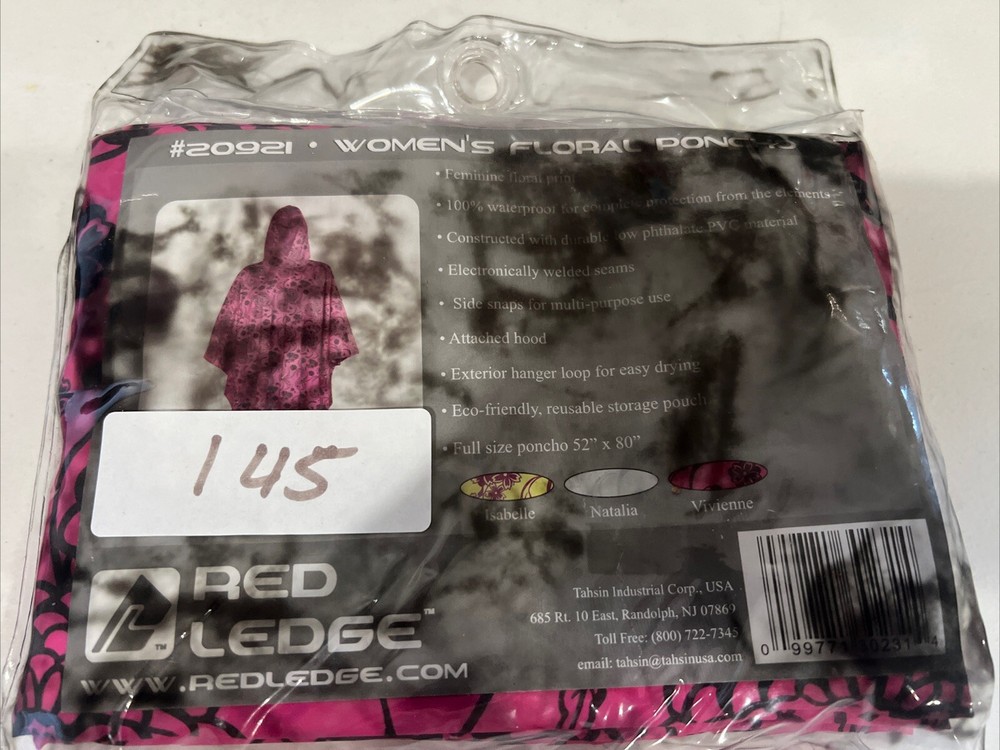 New Red Ledge Poncho #20921 Lightweight Poncho 52 x 80 One Size Fits All