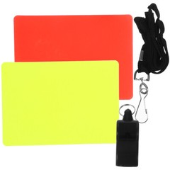1 Set Professional Soccer Cards Standard Referee Cards with Lanyard Whistle