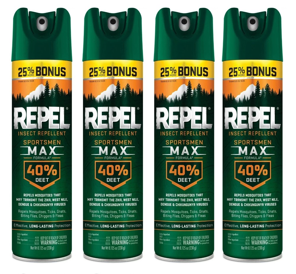 Repel Insect Repellent Sportsmen Max Formula 40% DEET Aerosol Spray – (4 Pack)