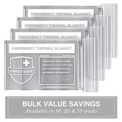 10-Pack Emergency Mylar Thermal Blankets, Compact and Insulated for Cold Weather