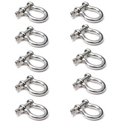 10 Pack 3/8″(10mm) Metal Silver Bow Shackle for Emergency Survival Paracord B…