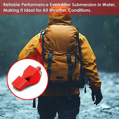 Emergency Whistles with Lanyard 10 Pack Red Safety Whistle for Lifeguard Outd…