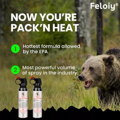 2 Pack Feloiy Bear Spray 11oz Powerful Stream Strongest Legal Formula