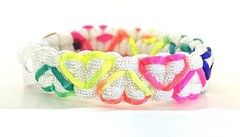 WHITE PARACORD BRACELET w/ RAINBOW HEARTS