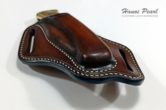 Custom Cross Draw Leather Sheath for Buck 110 Folding Hunter
