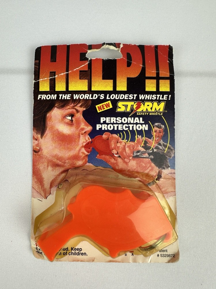 Vintage Storm Personal Protection Safety Whistle Keychain NOS Sealed USA