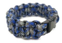 Paracord Bracelet 550 Black Tactical 3/8″ Buckle (Blue Steel) Hand Made