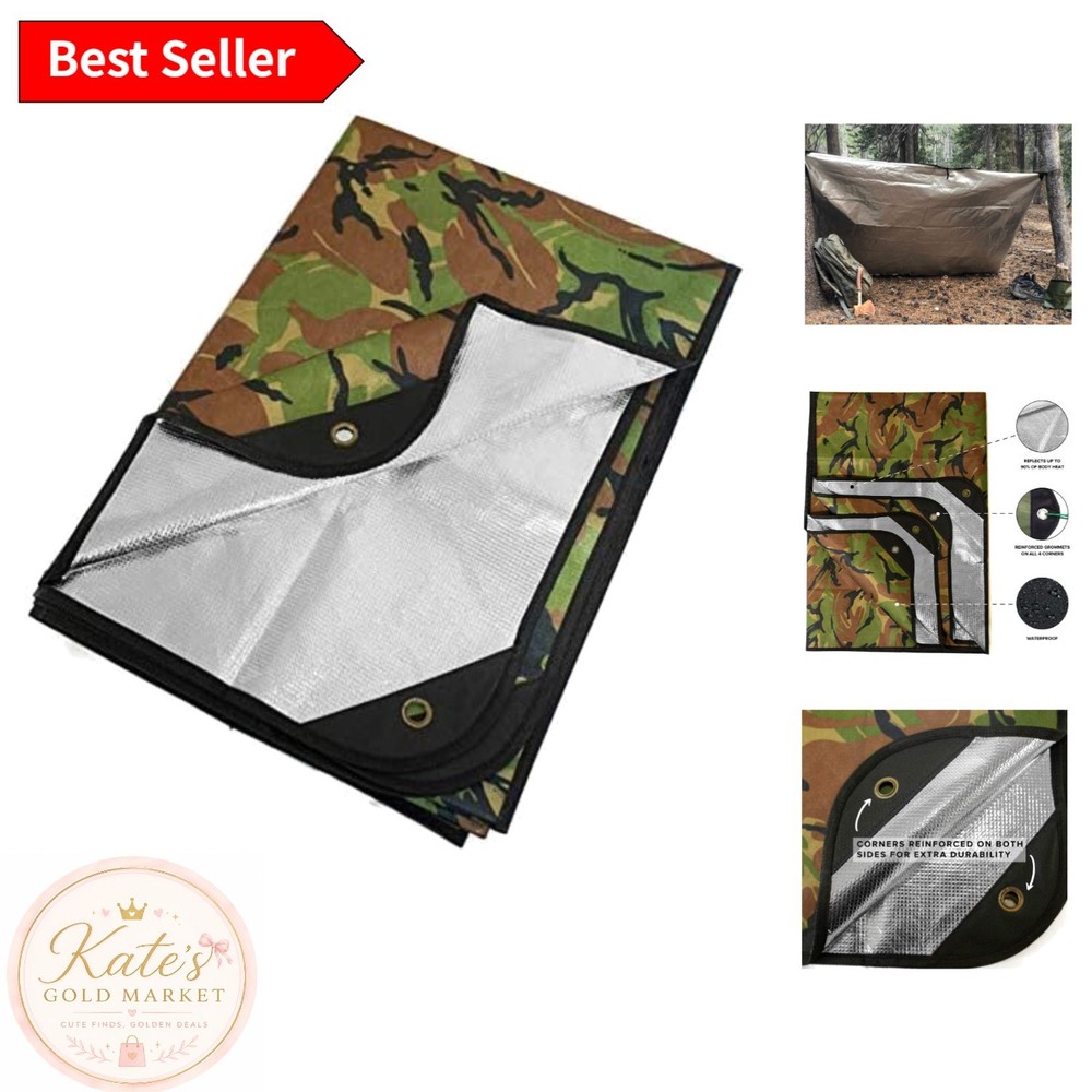 Insulated 3-Layer Survival Tarp Blanket – 90% Heat Reflection, Camping Essential