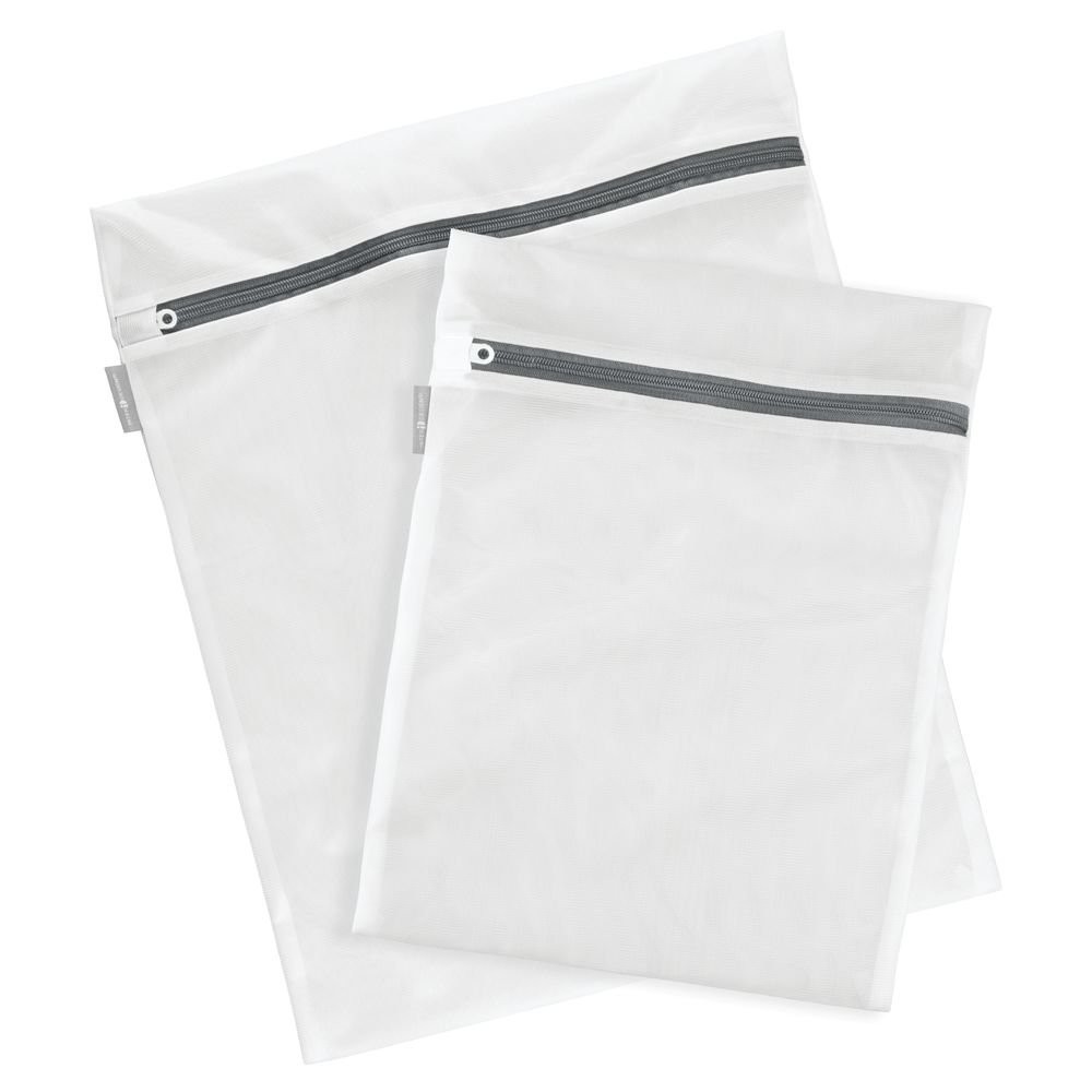 iDesign Mesh Laundry Bags with Built in Zipper for Combo Set, Set of 2