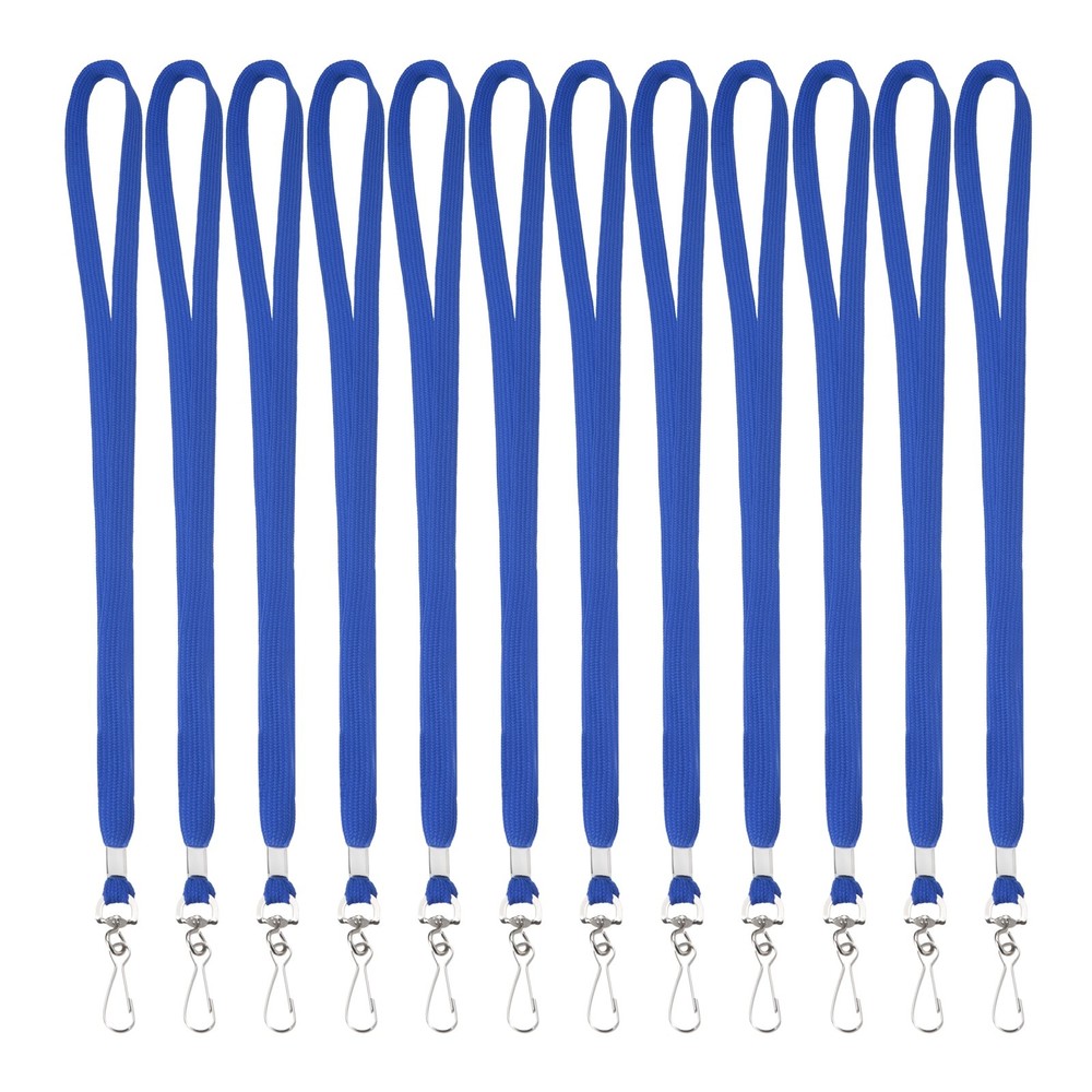 25Pcs 17.3″ Polyester Flat Lanyard with Clasp for Keys, Blue