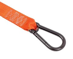 1.5in x 6.5ft Heavy-Duty Special BLACK Ratchet / BLACK Carabiners Orange