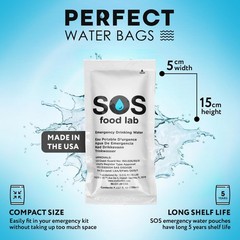 Emergency Drinking Water Packets – 62 Count, 5-Year Shelf Life, Survival Supply