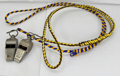 Acme Thunderer Whistles silver cast metal lanyards 40″ referee England hand tied