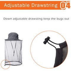 Outdoor Mosquito Head Face Net Hat Sun Bee Insect Bug Protection Hidden Mesh Cap