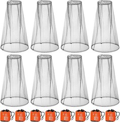 Tudomro 8 Pcs Mosquito Head Net Mesh Bug Net for Head Face Fly Netting Hood 18 x