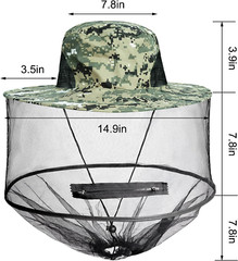 2 Pack Mosquito Head Net Hat Sun Hat Garden Bug Hat with Hidden Net Mesh for Out