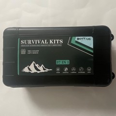 BHYTAKI 37-in-1 Survival Kit w/ Hard Case, Flashlight, Compass, Saw