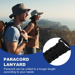2Pcs Paracord Lanyard, Strong Lanyard with USA Flag, Black, Olive Green