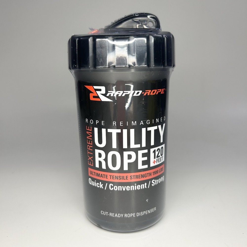 Rapid Rope Utility Canister 120ft Orange Flat Tactical Paracord, USA, 1100lb