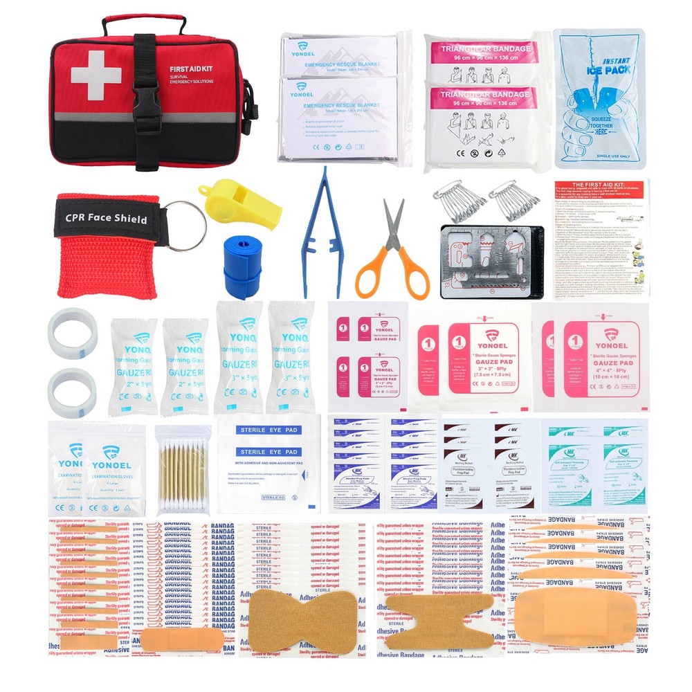 170 Pcs First Aid Kits For Survival Emergency Trauma Military Medical Travel Red